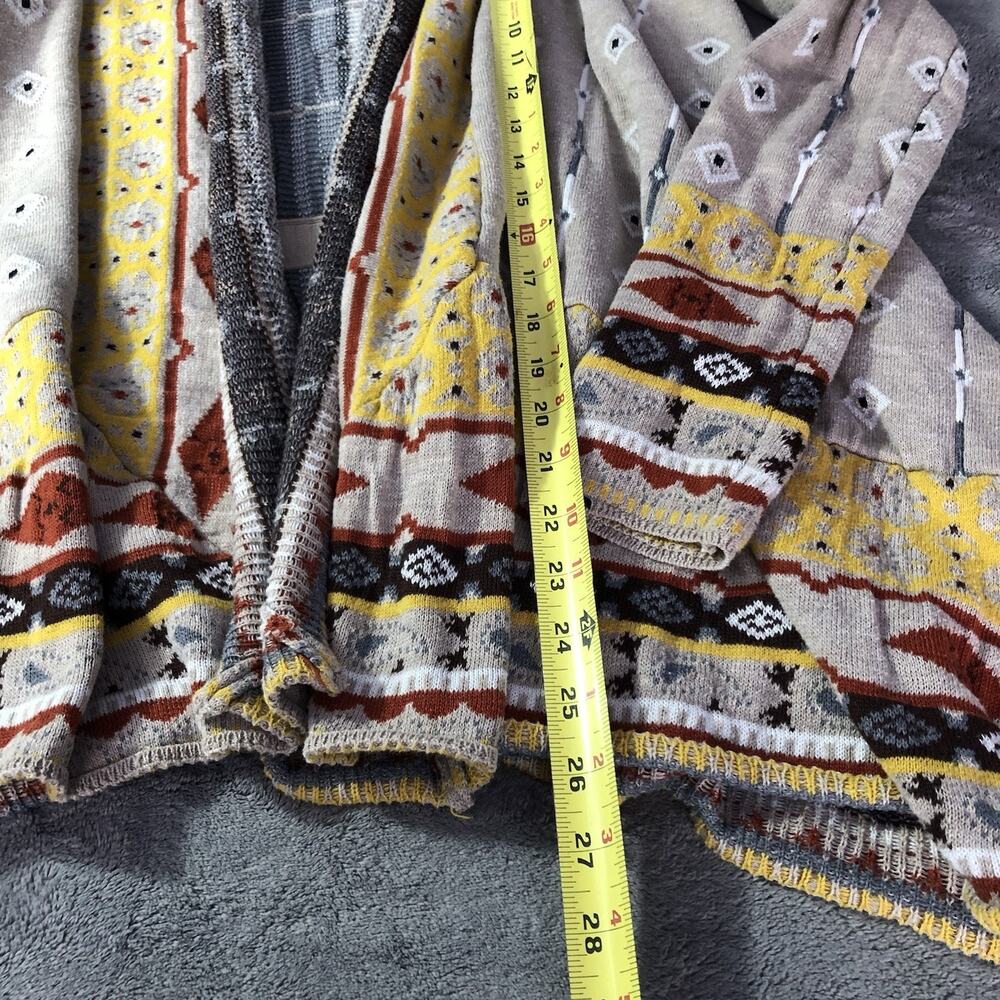 Anthropologie Freeway Open Front Draped Cardigan Womens Size M Aztec Bohemian - Picture 3 of 9